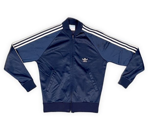 80's 米國制 ビンテージ アディダス adidas ATP KEYROLAN ジャージ スーパースタートラックトップ ネイビー/ホワイト S [ta-1340]