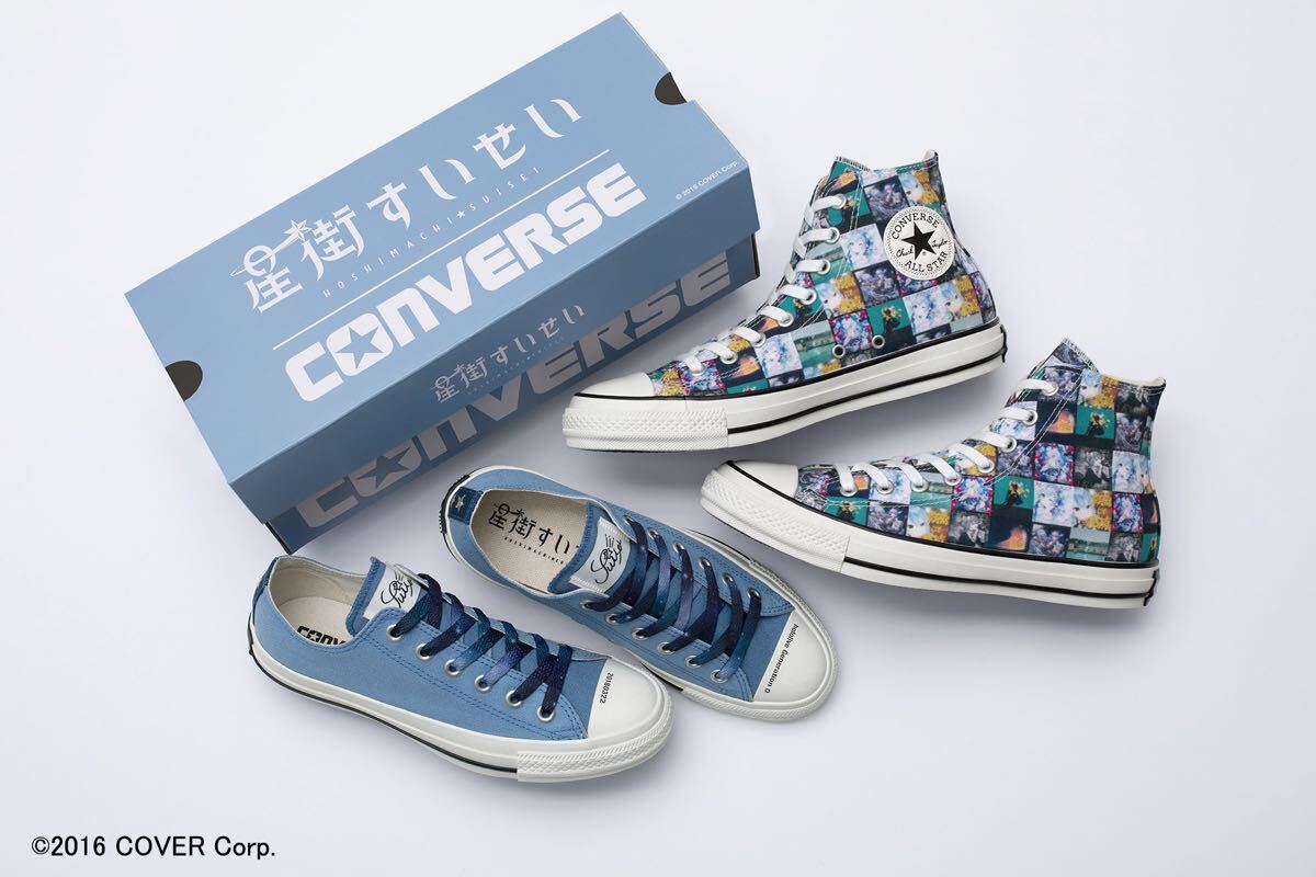 HOSHIMACHI SUISEI × CONVERSE ALL STAR OX HI USA8 JPN26.5 星街すいせい コンバース　 オールスター　ホロライブ