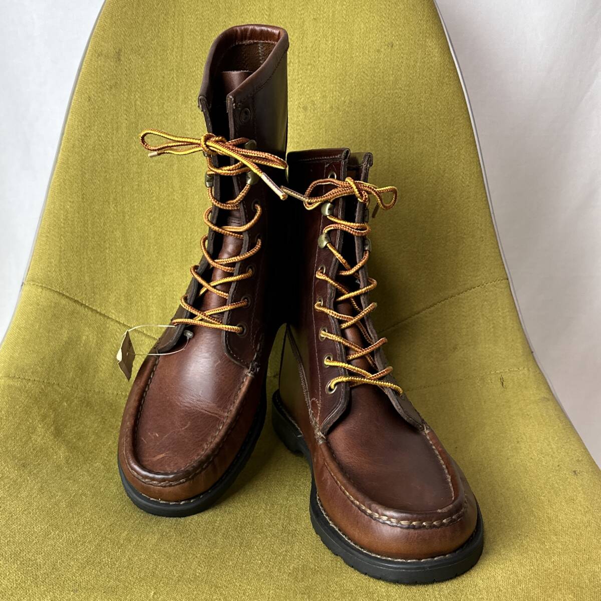 未使用 L.L.Bean エルエルビーン オイルドレザーレースアップブーツ 9D 27.0相當 ビンテージ デッドストック 筆記體ロゴ 80s 90s シューズ