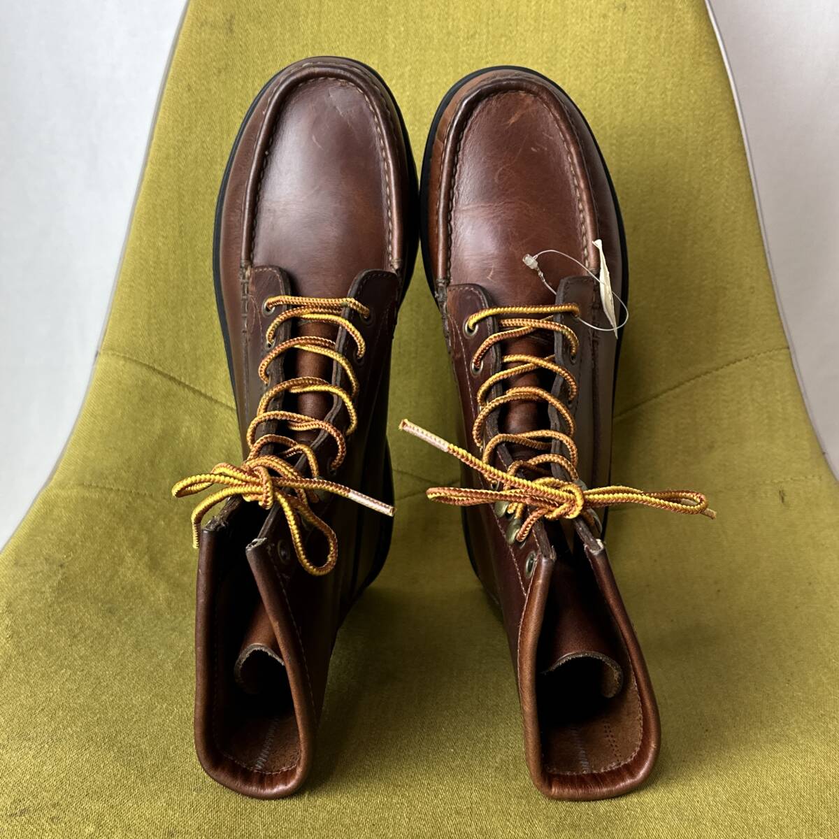 未使用 L.L.Bean エルエルビーン オイルドレザーレースアップブーツ 9D 27.0相當 ビンテージ デッドストック 筆記體ロゴ 80s 90s シューズ