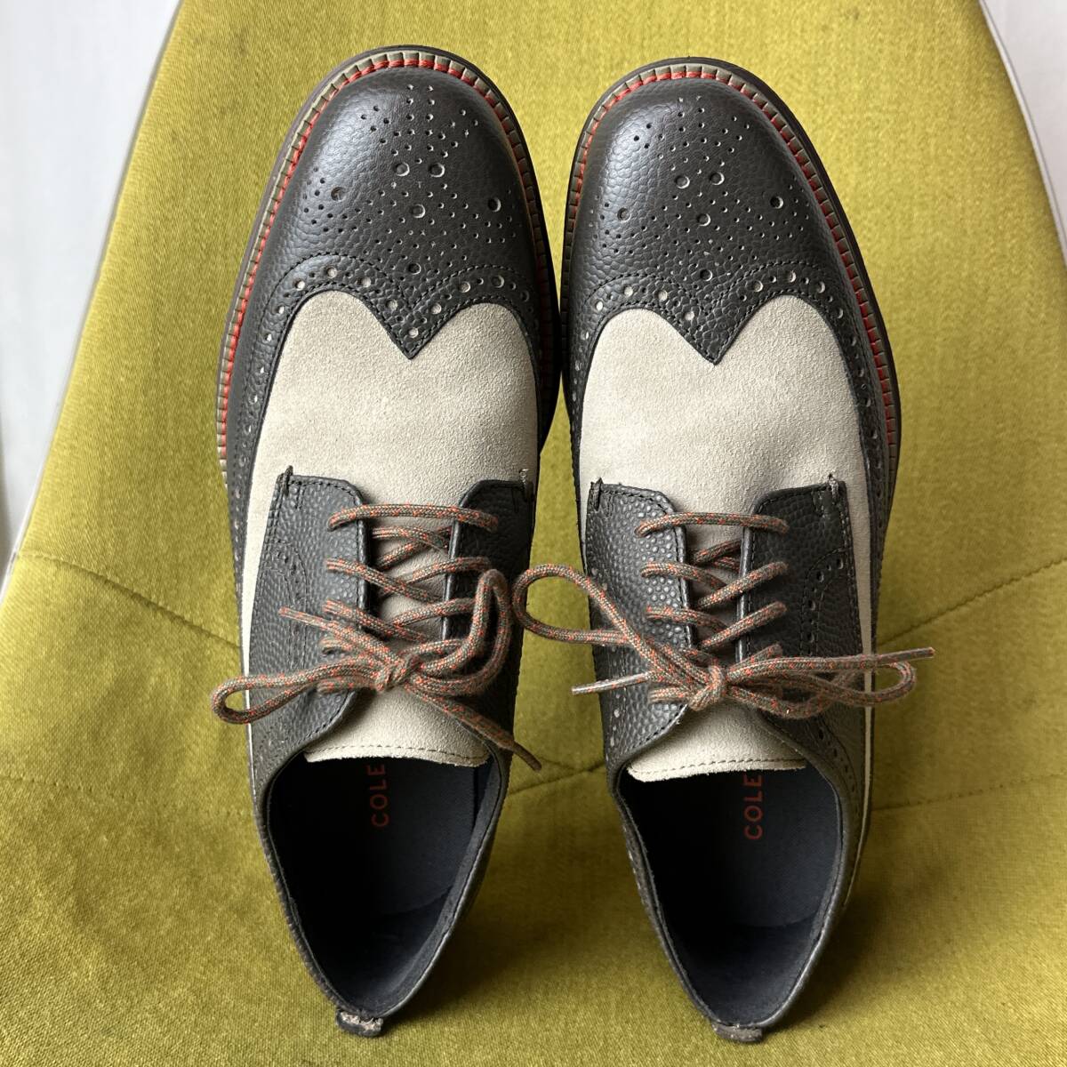 未使用 COLE HAAN コールハーン ウイングチップレザーシューズ 7.0M 25.0相當(dāng) ビジネス スニーカー