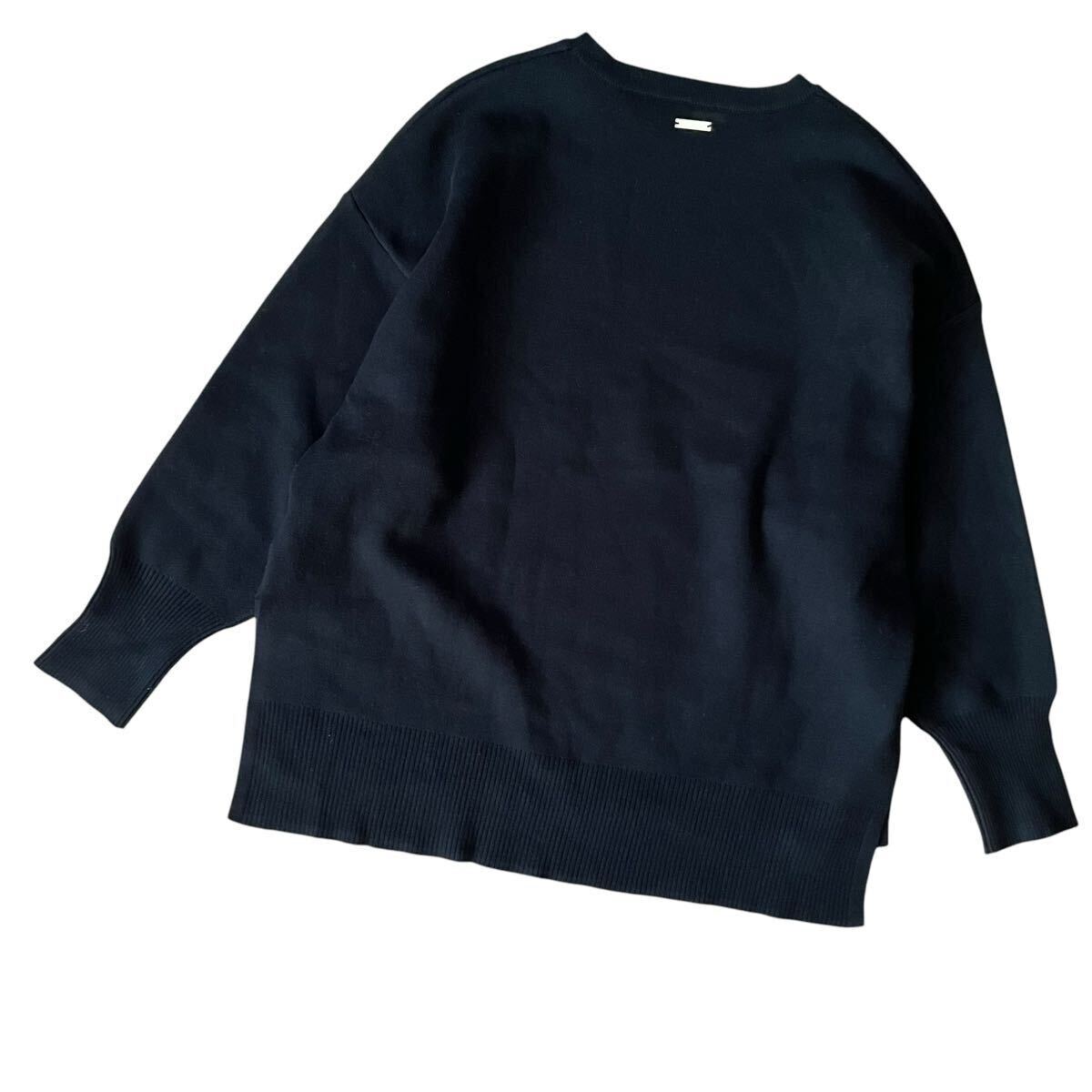 美品 loungedress ラウンジドレス ニット セーター クルーネック サイドスリット _画像1