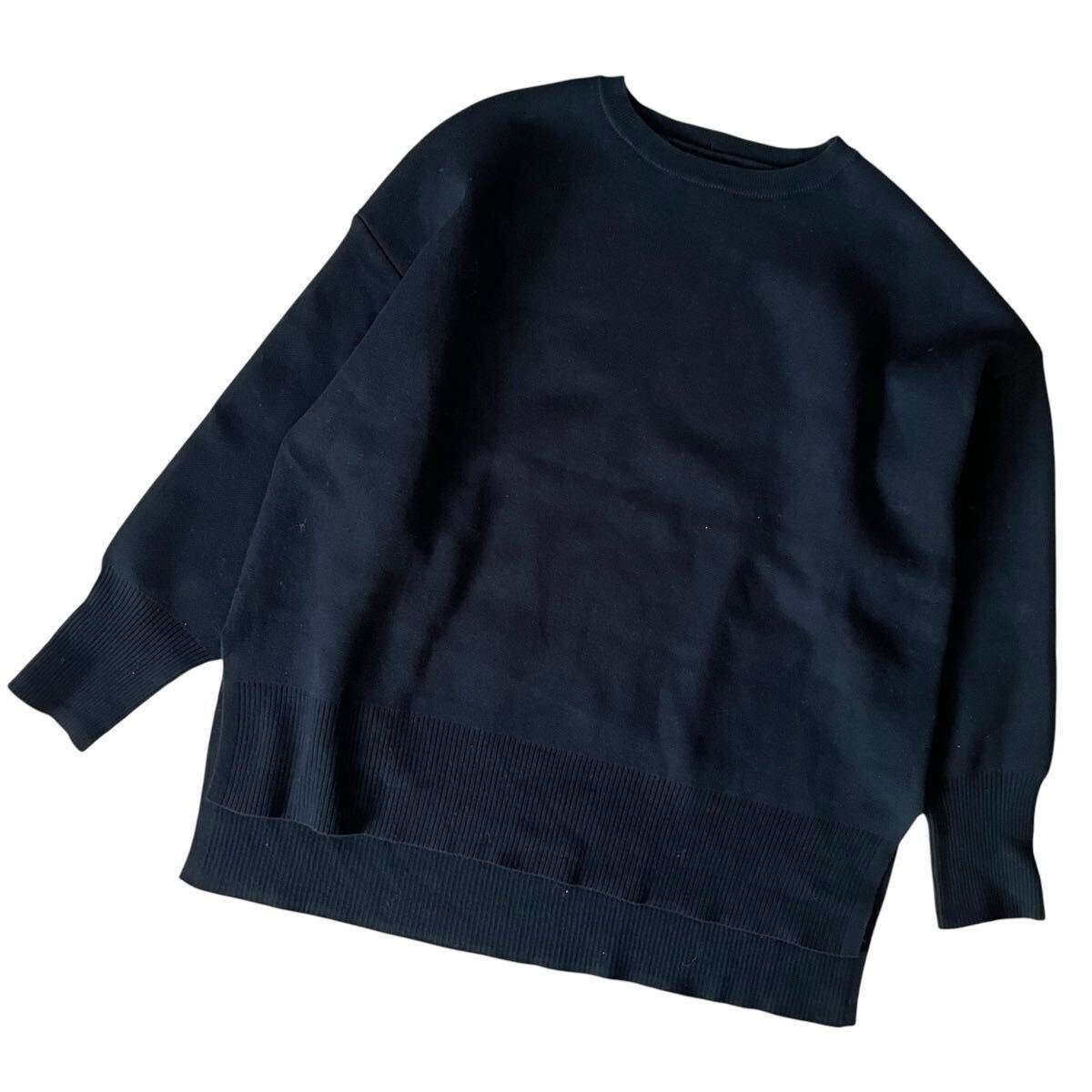 美品 loungedress ラウンジドレス ニット セーター クルーネック サイドスリット _画像6