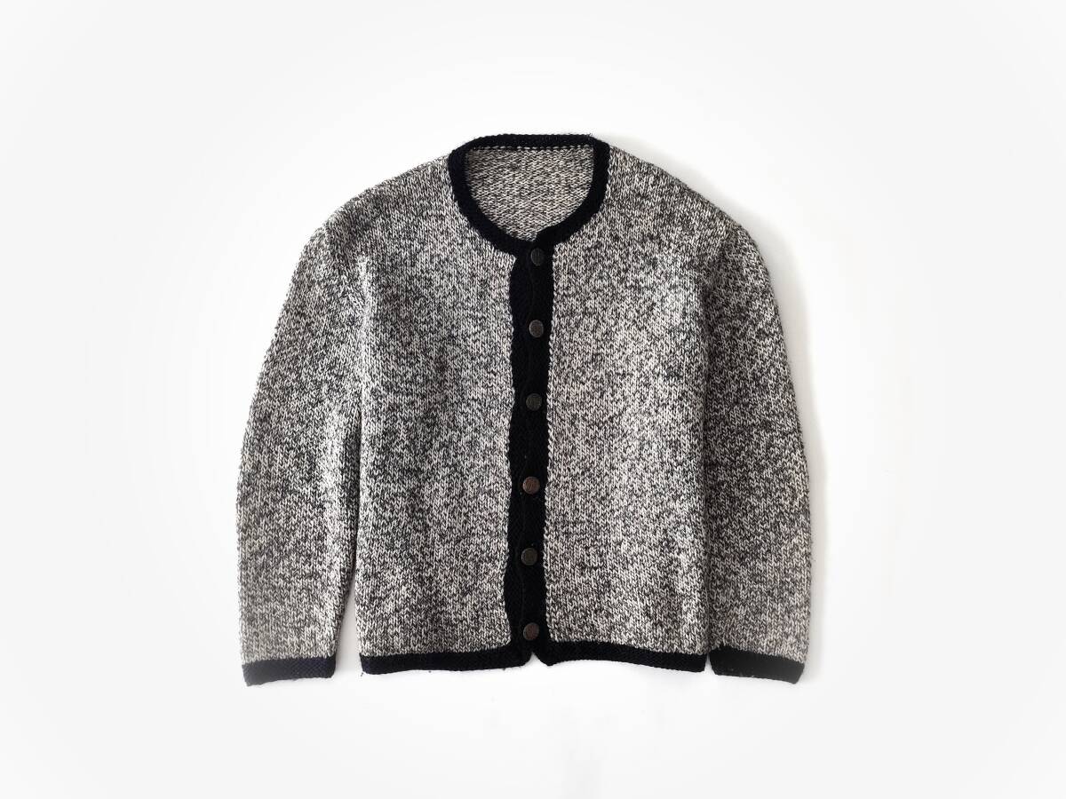  редкий Euro Vintage тирольский кардиган Celine изначальный шуточный товар Hedi Slimane вырез лодочкой вязаный жакет блузон серый черный мужской 