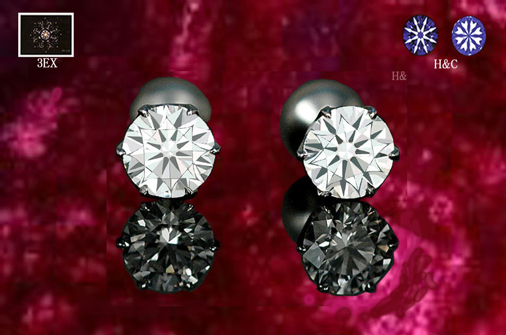 中央宝石 鑑定書 合計0.829ct (0.414ct/0.415ct ) D VVS-1 3EX H&C 最高級 天然ダイヤモンド ピアス pt900 新品