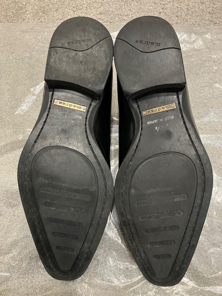 【美品】madras M188 内羽根ストレートチップ made in JAPAN ブラック 黒 24.5cm 本革_画像10
