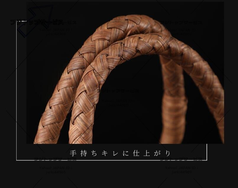 極美品☆職人手作り良品　山葡萄かごバッグ 手編み山葡萄籠バッグ バスケット籐かご 　高級UPハンドバック
