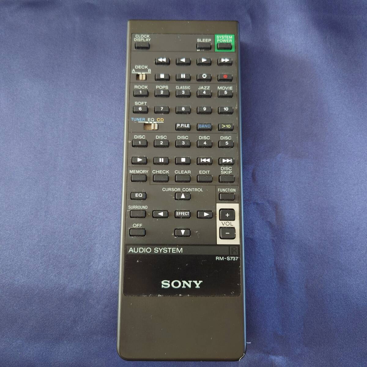 SONY ソニー リモコン RM-S737 赤外線発光確認済み 文字消え無し 電池端子サビあり_画像1