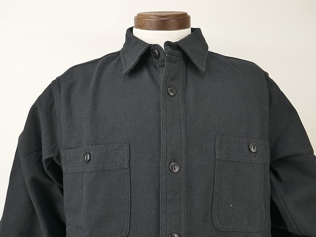 【送料無料 27%OFF】HOUSTON ヒューストン ヘビービエラ ソリッドカラーWORKシャツ NO.41141 BLACK_Lサイズ