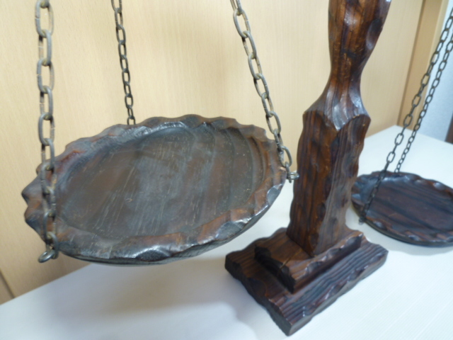 天秤 オブジェ 木製 インテリア アンティーク スペイン製_画像3