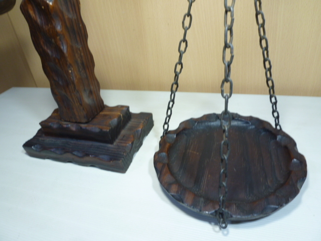天秤 オブジェ 木製 インテリア アンティーク スペイン製_画像4