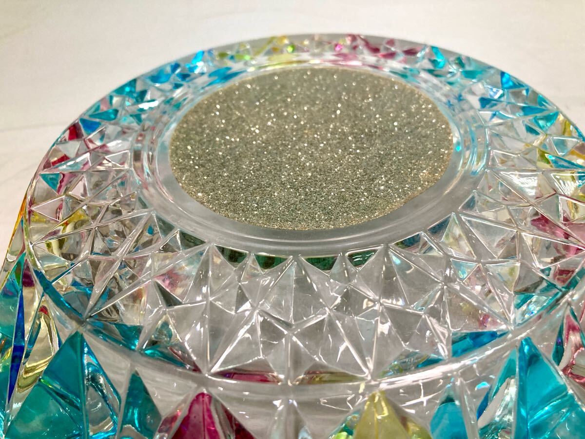  Showa Retro crystal стеклянный пепельница стекло пепельница пепельница подлинная вещь украшение курение инструмент pop прекрасный товар ..