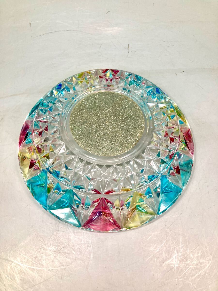  Showa Retro crystal стеклянный пепельница стекло пепельница пепельница подлинная вещь украшение курение инструмент pop прекрасный товар ..