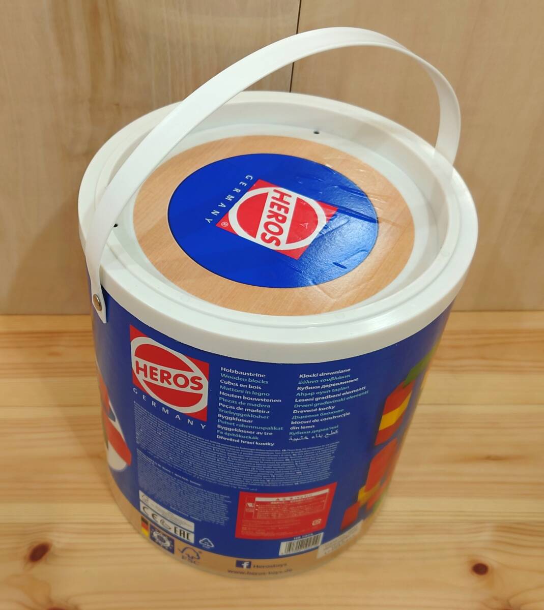 HEROS GERMANY 筒入り 積み木 カラー100個入り HR-1025 木制ブロック 知育玩具 ITEM NO.10251 ドイツ制