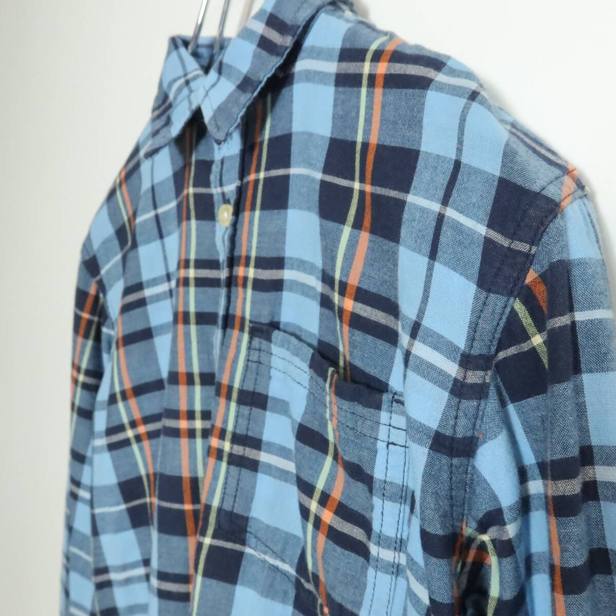 【美品】 GAP KIDS ギャップ キッズ★長袖シャツ キッズ サイズ150 青系 チェック柄 b9063