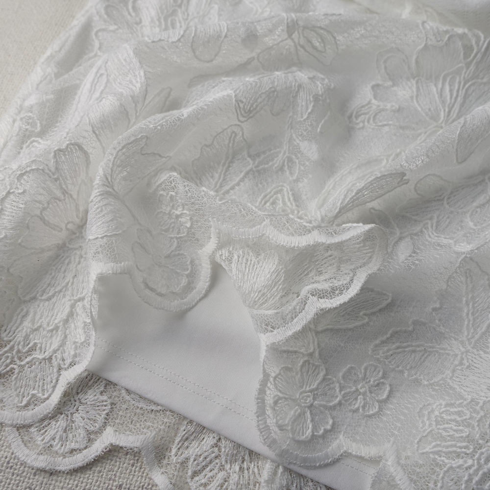 新品アドリアナパペル6/11號 白 レース 刺繍 花柄 ワンピース パーティドレス ノースリーブ 結(jié)婚式 二次會 謝恩會 華43K1303