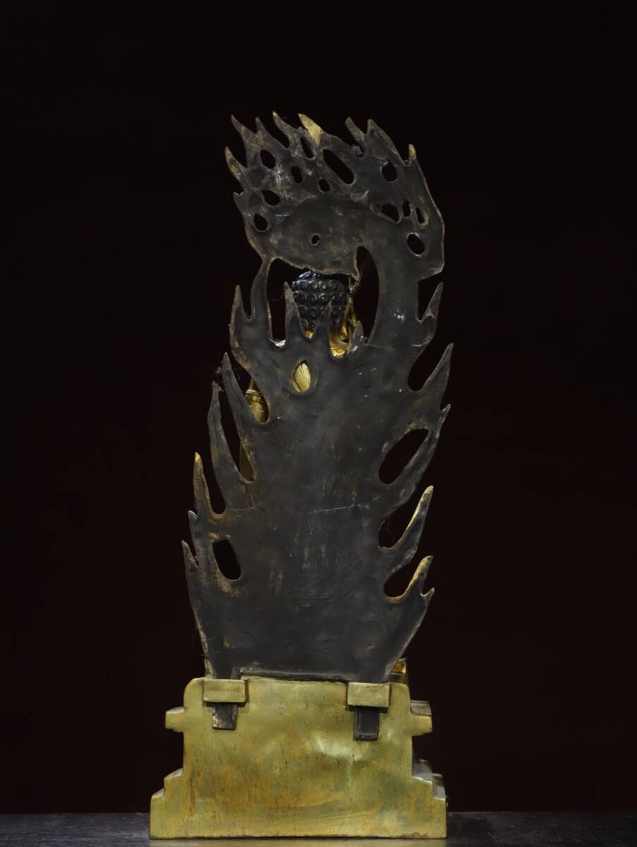 館蔵珍品 銅製 塗金 不動明王像』置物 賞物 貴重物品 収蔵品 館蔵珍品 銅製 塗金 不動明王像』置物 賞物 貴重物品 収蔵品