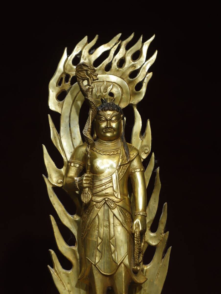 館蔵珍品 銅製 塗金 不動明王像』置物 賞物 貴重物品 収蔵品 館蔵珍品 銅製 塗金 不動明王像』置物 賞物 貴重物品 収蔵品
