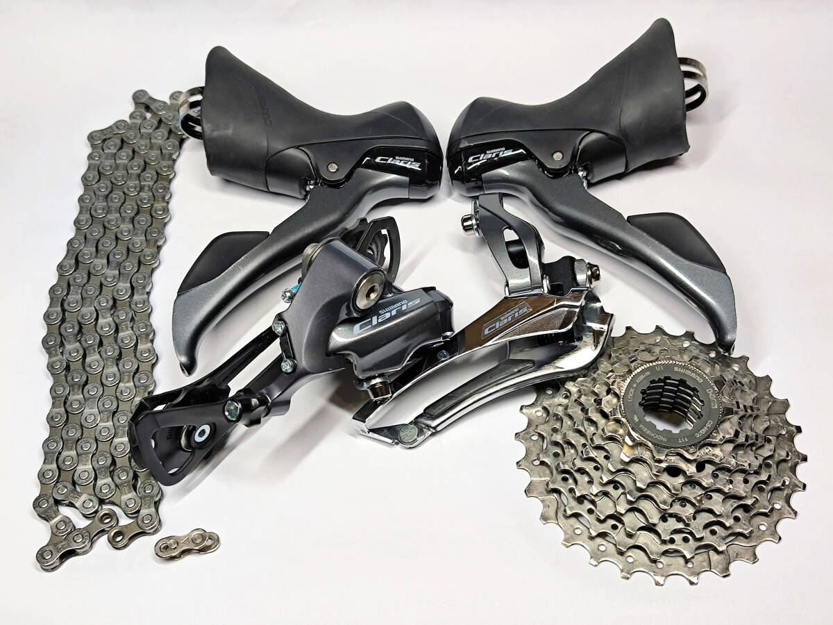 SHIMANO シマノ Claris クラリス コンポセット ST-R2000/FD-R2000/RD-R2000GS スプロケ チェーン他