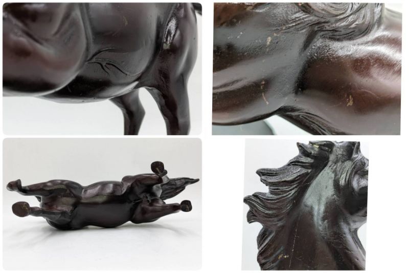 旧家蔵出し 馬の置物 2体セット オブジェ 工芸品 縁起物 競馬 旧家蔵出し 馬の置物 2体セット オブジェ 工芸品 縁起物 競馬