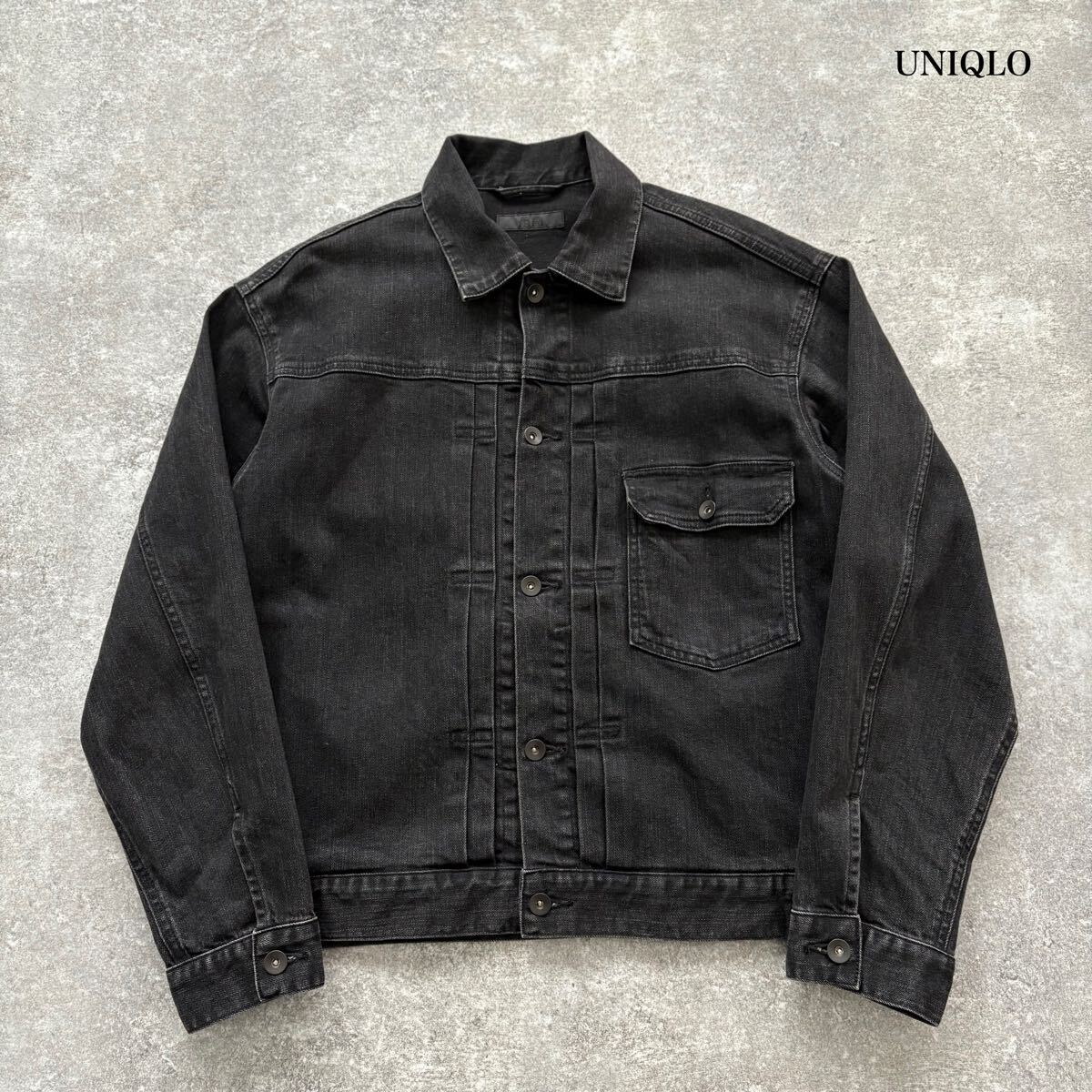 UNIQLO】ユニクロ 1st ブラックデニムジャケット トラッカー UNIQLO】ユニクロ 1st ブラックデニムジャケット トラッカー