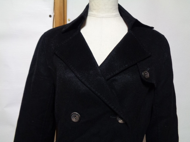 美品*自由区*38*カシミヤ100%*カシミヤコート*ミディアム丈コート*黒*アウター*冬*M*9*デパート*百貨店*セレブブランド_画像3