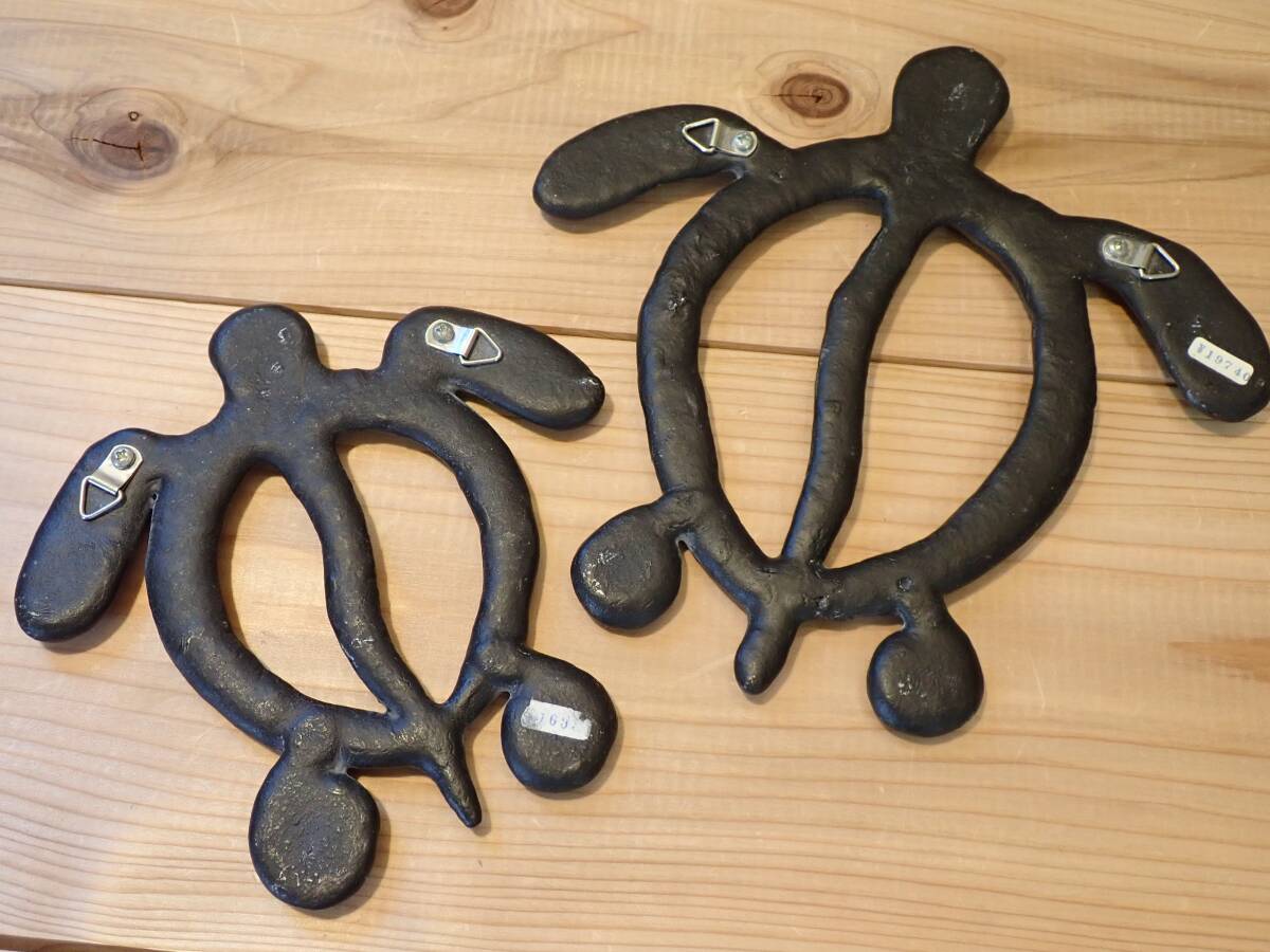 vintage Hawaiian 鉄製ホヌ壁掛けオブジェ 2体セット希少品80s vintage Hawaiian 鉄製ホヌ壁掛けオブジェ 2体セット希少品80s