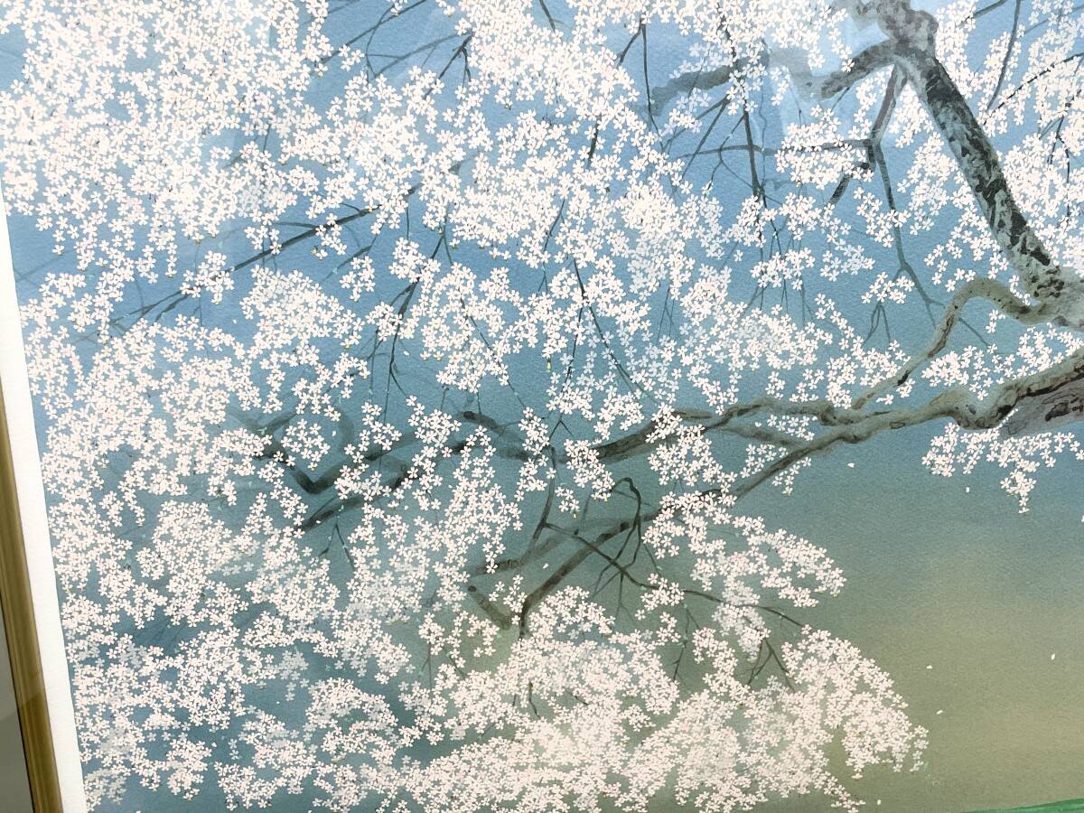 IY77592o 中島千波「常照皇寺の九重桜」リトグラフ 直筆サイン IY77592o 中島千波「常照皇寺の九重桜」リトグラフ 直筆サイン