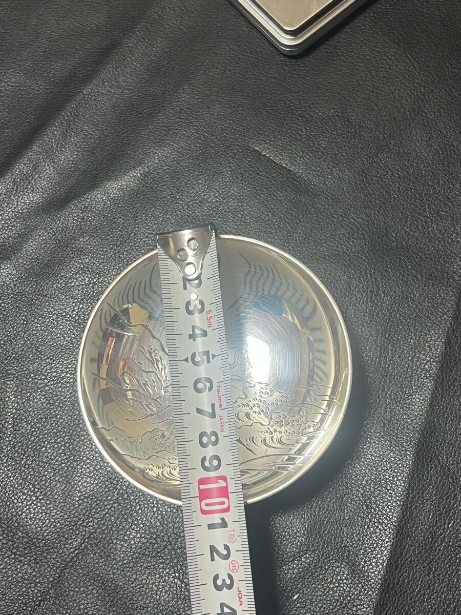 銀杯 一信刻 銀細工 作家 刻印あり総重量約256.0g コレクション 銀杯 一信刻 銀細工 作家 刻印あり総重量約256.0g コレクション