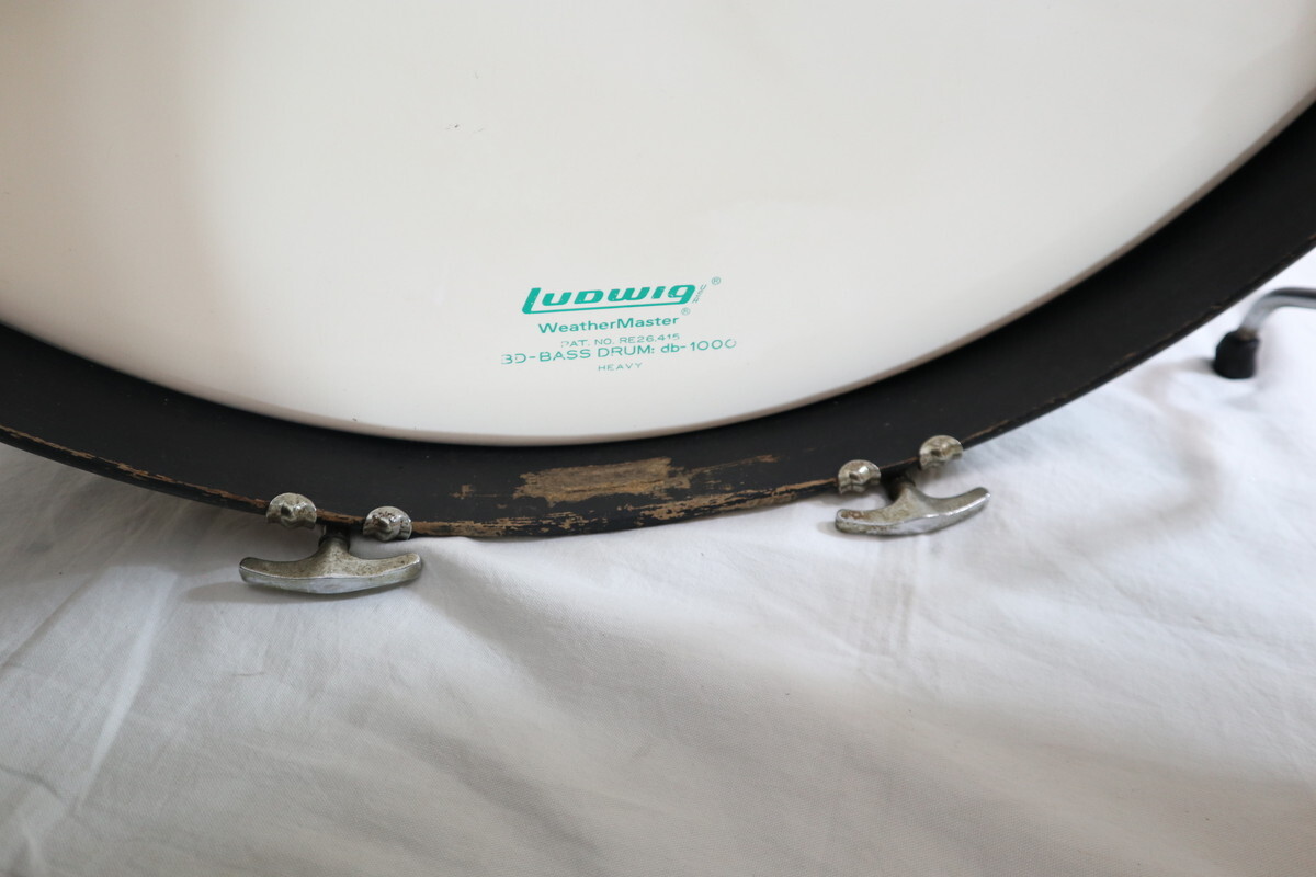 VINTAGE LUDWIG 70年代 4點(diǎn)Set w/Tホルダー24x14BD、13x9TT、14x10TT、18x16FT Black Cortex