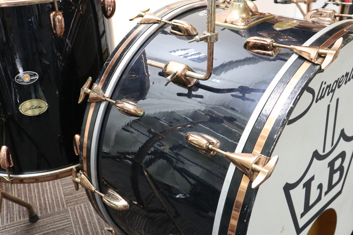 VINTAGE SLINGERLAND Late 70's Louis Bellson kit 24×14BD、13×9TT 16×16FT、16×16FT　Copper Plate HW Blakrome
