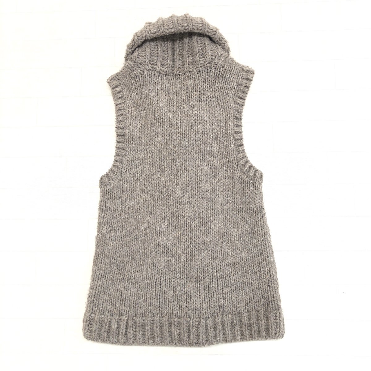 ●ペルー制 URBAN RESEARCH DOORS アーバンリサーチ ウール100% ショールカラー ハンドニット ベスト One(F) ローゲージ カーディガン