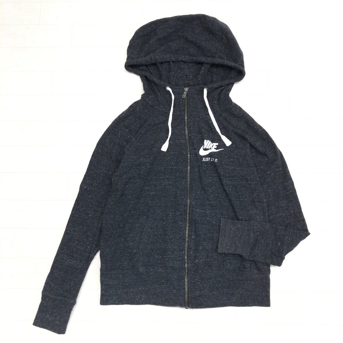 NIKE ナイキ 定価6,600円 ジム ヴィンテージ ジップアップ パーカー L ダークグレー系 フーデット ジャケット 羽織り トレーニング 女性用の画像1