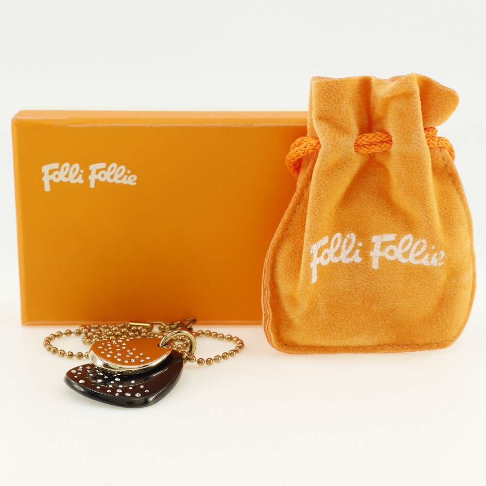 Folli Follie フォリフォリ ネックレス SS×クリスタル ピンクゴールドコーティング 約41.3g レディース【H110825064】中古