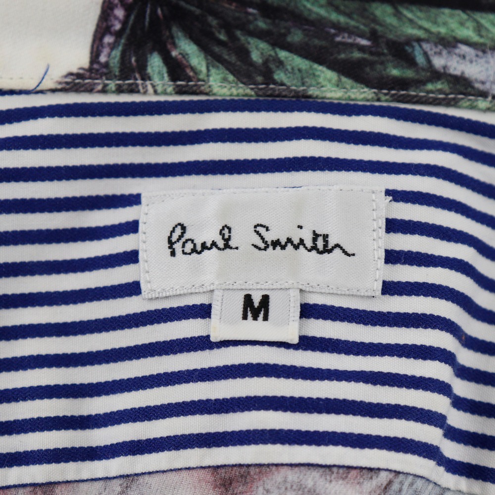 Paul Smith ポール?スミス ボタニカル ピエロ 半袖シャツ コットン 白 メンズ【R111425009】中古