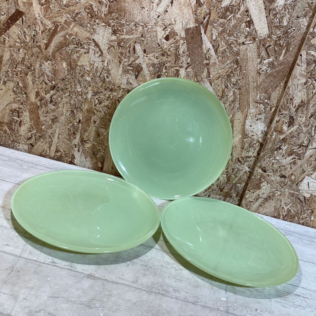 プレート皿　グリーン　3点セット　プレート　セット　食器　大皿　大皿プレート　お皿　皿　佐川急便対応のみ_画像1