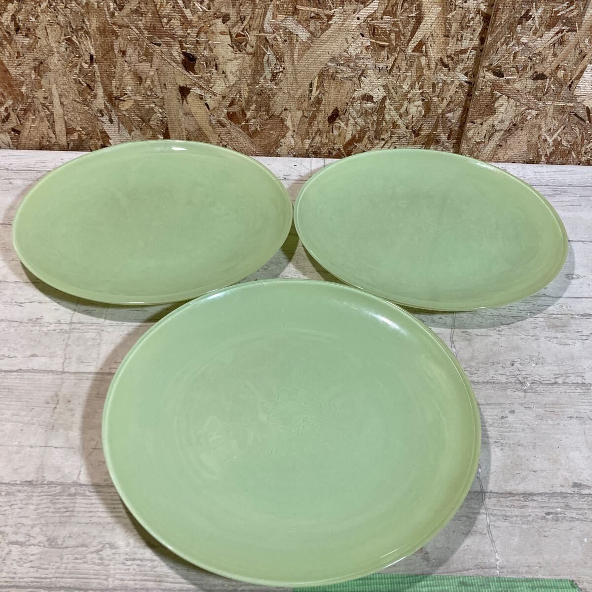 プレート皿　グリーン　3点セット　プレート　セット　食器　大皿　大皿プレート　お皿　皿　佐川急便対応のみ_画像2