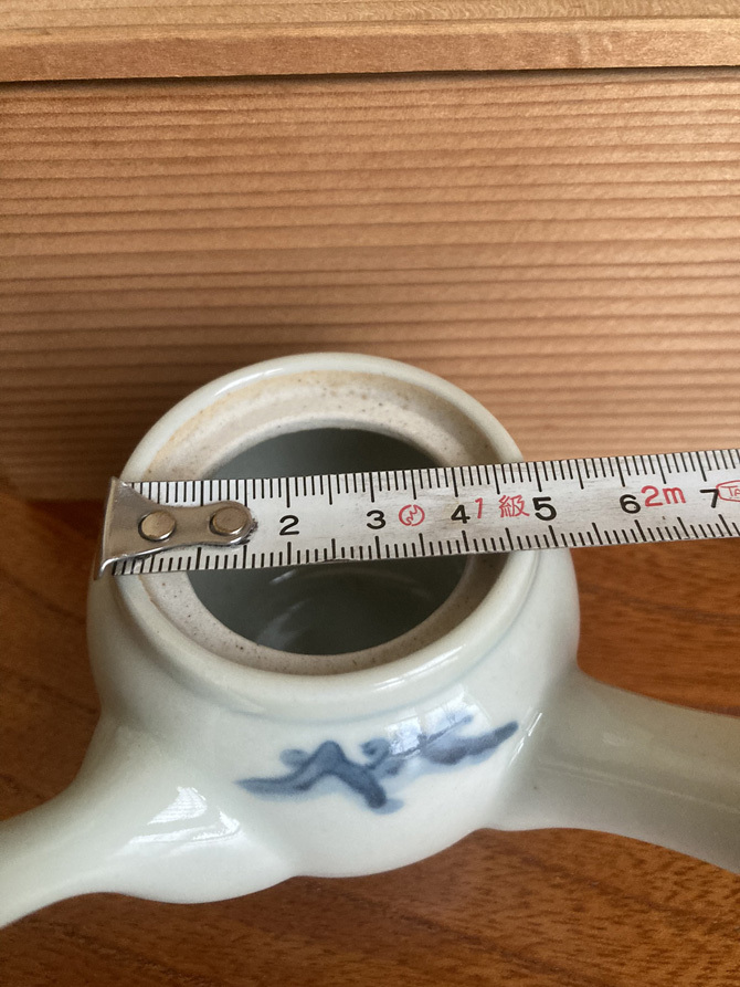 急須　大川內(nèi)焼　染付急須　　三宅文三　　1016
