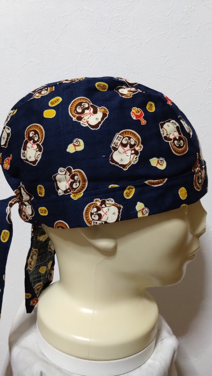★バンダナキャップ★　ハンドメイド　まとめ売り　和柄　たぬき　信楽　紺　緑　ベージュ