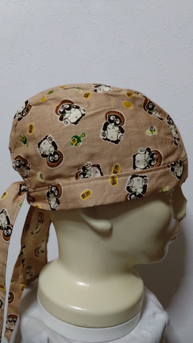 ★バンダナキャップ★　ハンドメイド　まとめ売り　和柄　たぬき　信楽　紺　緑　ベージュ