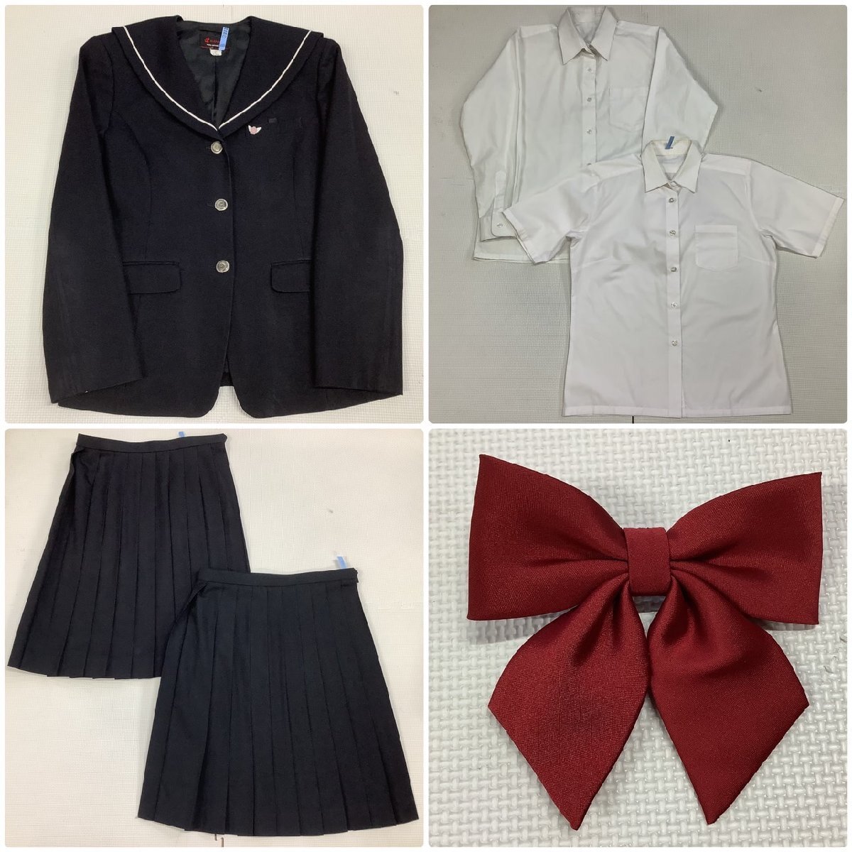 I1258/Y(中古)山形県 白鷹中学校 女子制服6点 /校章付き/大きい I1258/Y(中古)山形県 白鷹中学校 女子制服6点 /校章付き/大きい