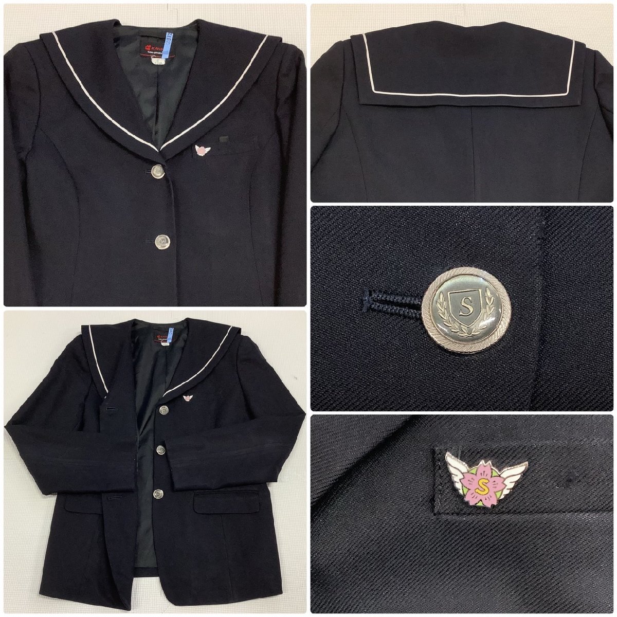 I1258/Y(中古)山形県 白鷹中学校 女子制服6点 /校章付き/大きい I1258/Y(中古)山形県 白鷹中学校 女子制服6点 /校章付き/大きい