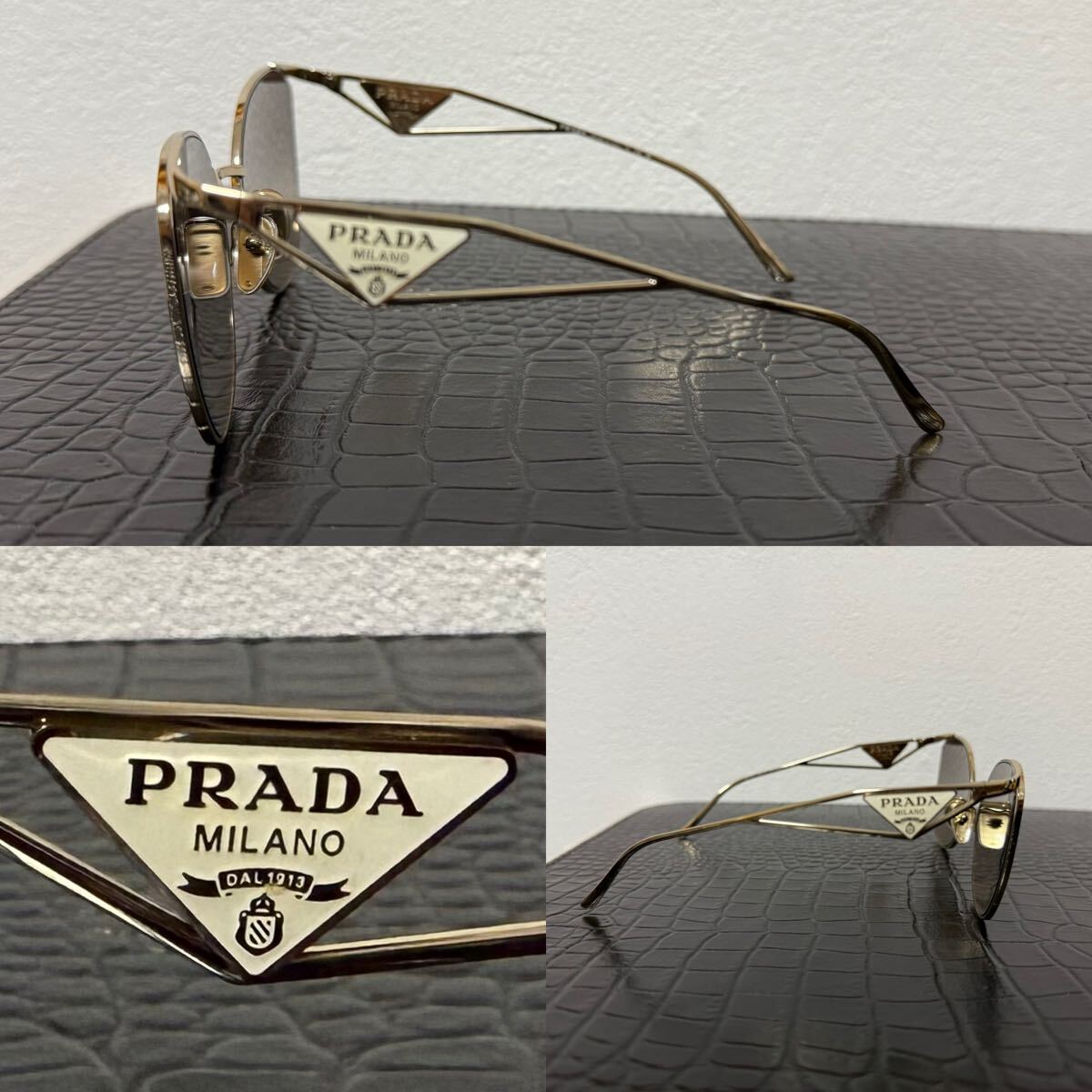 PRADA プラダ シンボルサングラス ゴールドフレームブラウン PRADA プラダ シンボルサングラス ゴールドフレームブラウン