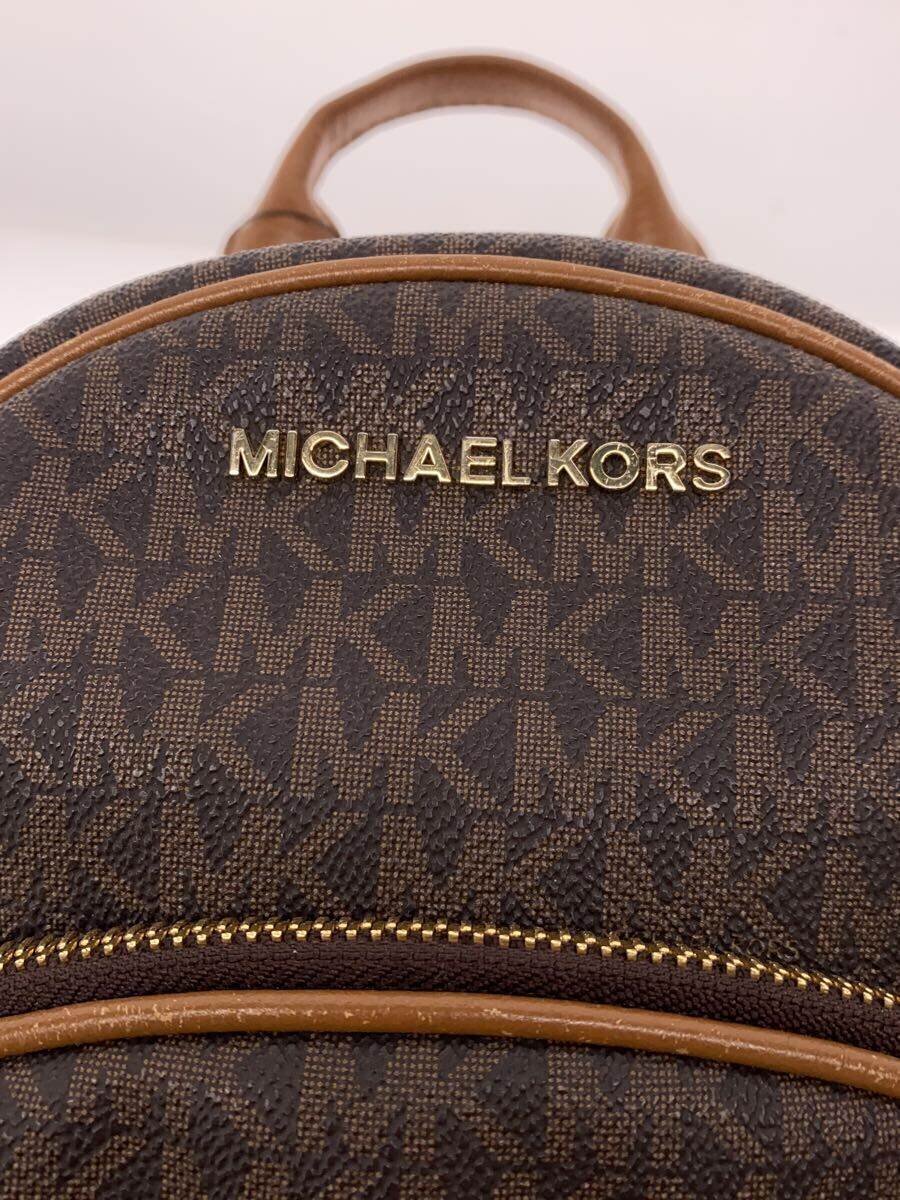 MICHAEL KORS◇ABBEY BACKPACK/リュック/PVC/BRW/MKシグネチャー MICHAEL KORS◇ABBEY BACKPACK/リュック/PVC/BRW/MKシグネチャー