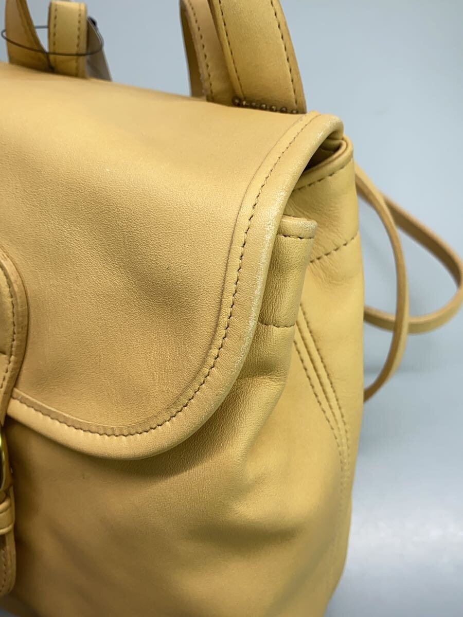 COACH◇リュック/レザー/YLW/無地/B6C-4152/オールドコーチ/角 COACH◇リュック/レザー/YLW/無地/B6C-4152/オールドコーチ/角
