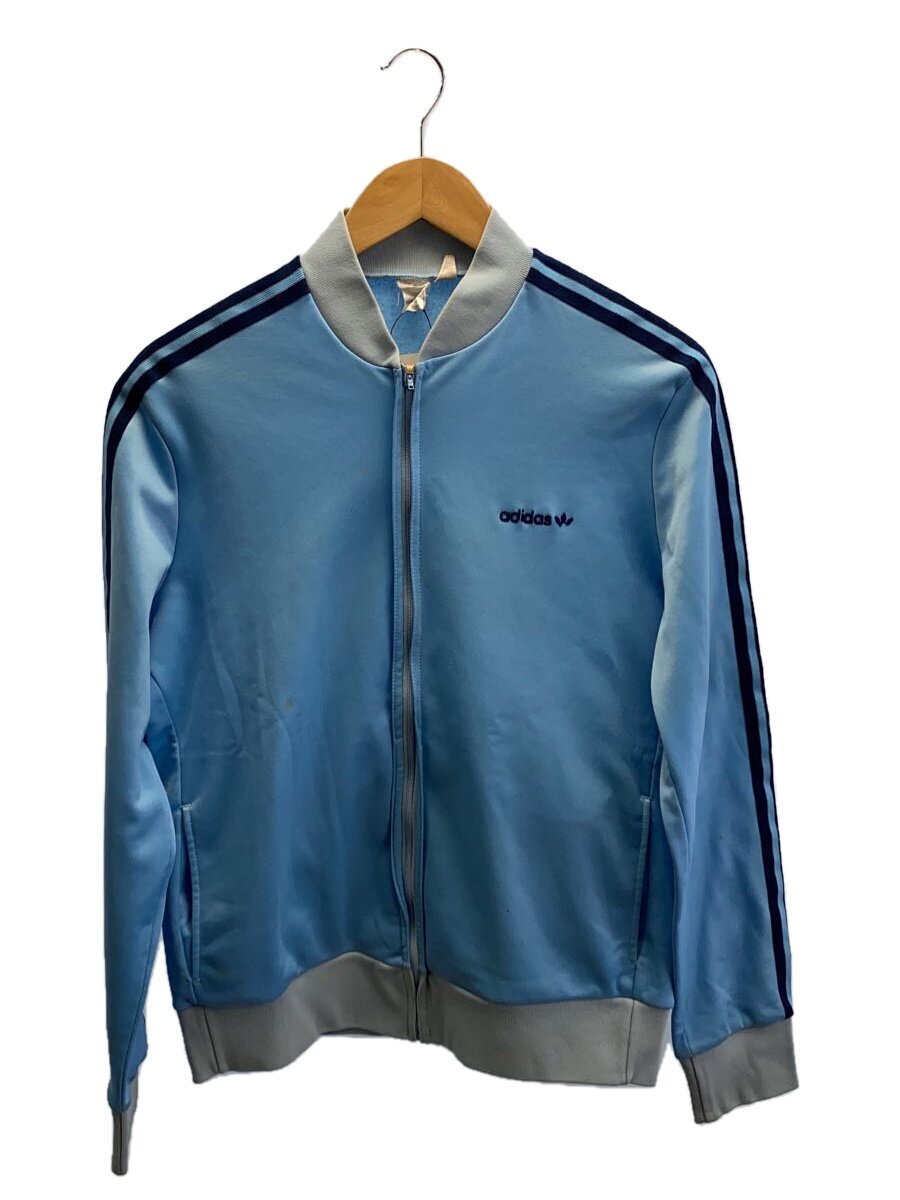 adidas◆70s フランス製/トラックジャケット/ジャージ/汚れ有/ライトブルー