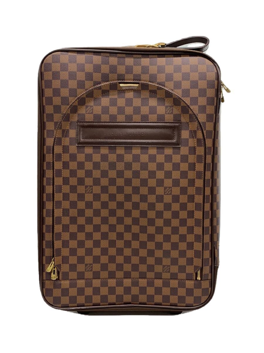 LOUIS VUITTON◆ペガス55_ダミエ・エベヌ_BRW/PVC/BRW キャリーバッグ