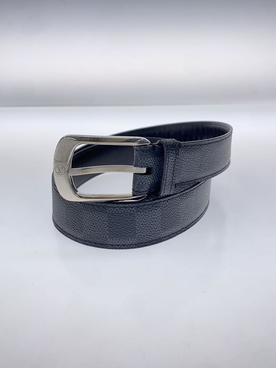 LOUIS VUITTON◆サンチュール・エリプス30MM_ダミエ・グラフィット_BLK/BLK/メンズ/割れあり