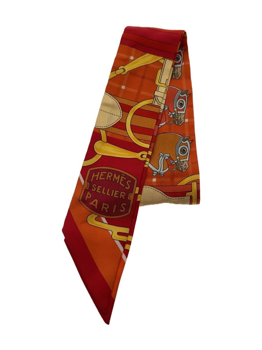【数量取扱】HERMES レディース スカーフ レッド シルク♡ HERMES◇スカーフ/シルク/RED/レディース