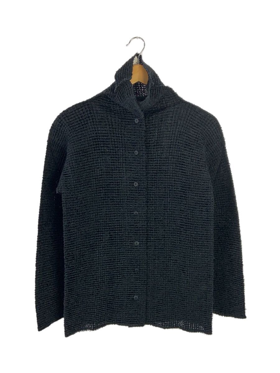 ISSEY MIYAKE◆長袖シャツ/2/ポリエステル/BLK/IM33FJ104